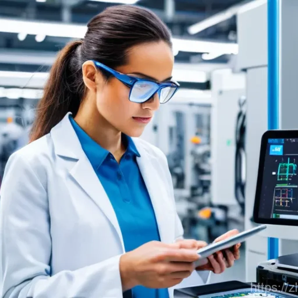 생산관리 직무 인터뷰 예상 질문 - **Prompt Title: Data-Driven Smart Factory Operations**

    A vibrant, futuristic manufacturing faci...