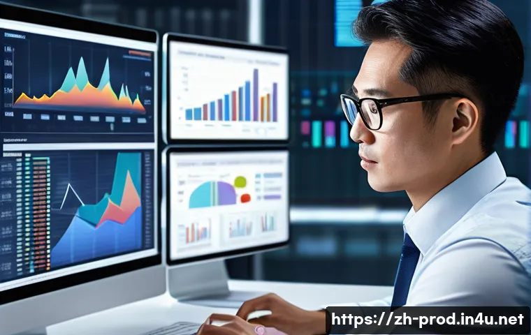 생산관리자 연봉 협상 전략 - A modern office scene depicting a confident Asian business professional analyzing industry salary re...