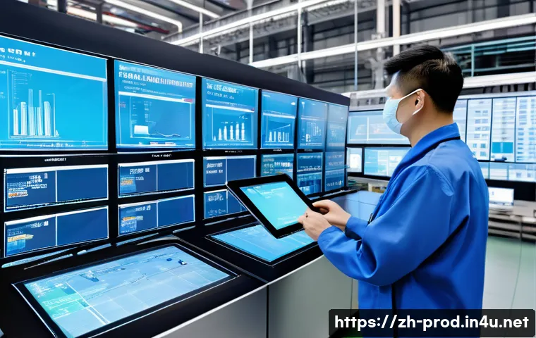 생산관리 업무 일지 작성법 - A modern industrial production line scene showing workers in clean uniforms and safety gear actively...